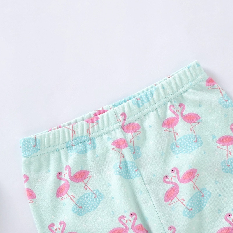 Pajama Set 2Y-7Y Organic Cotton O-neck Super Soft And Breathable Flamingo HY6001-5